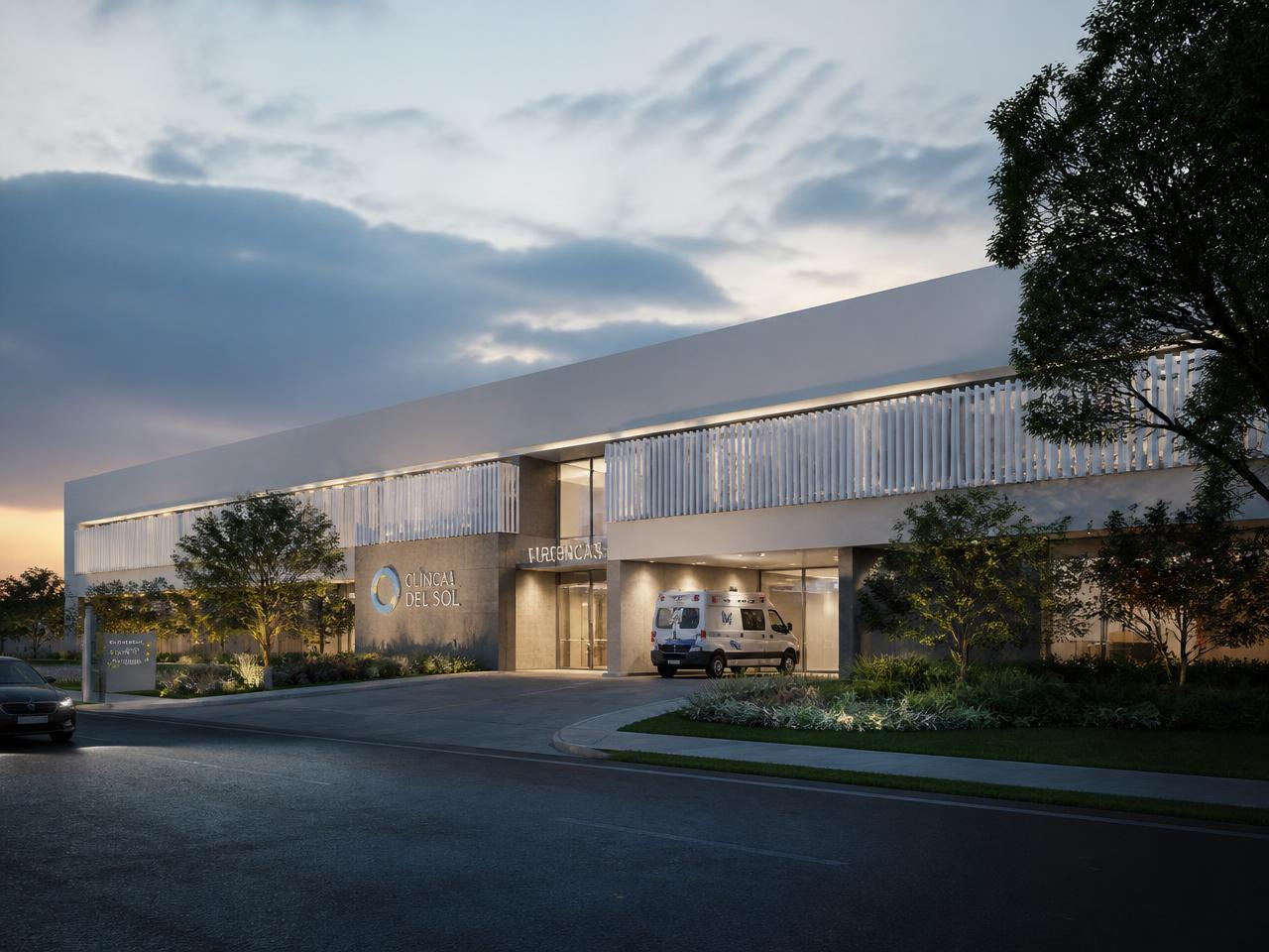 Render arquitectónico de Clínica del Sol