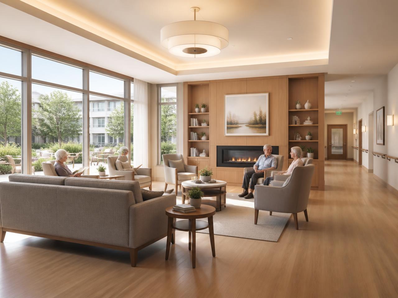 Render arquitectónico de Hogar Los Robles — Interiores
